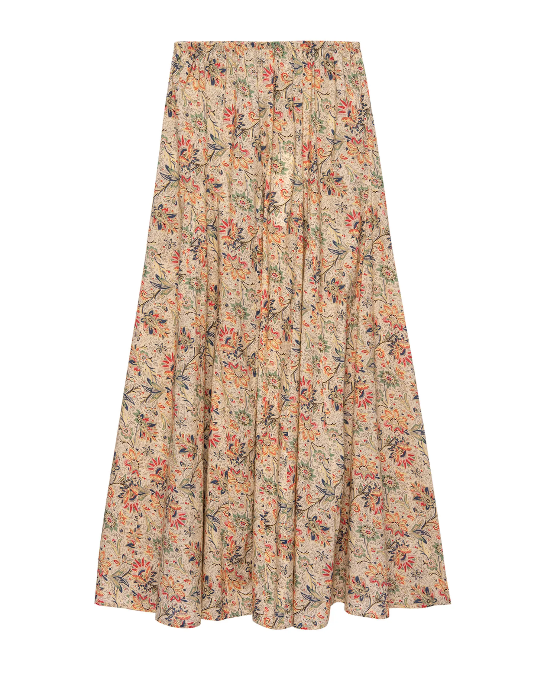 The Godet Skirt ~ Peach Paisley Floral