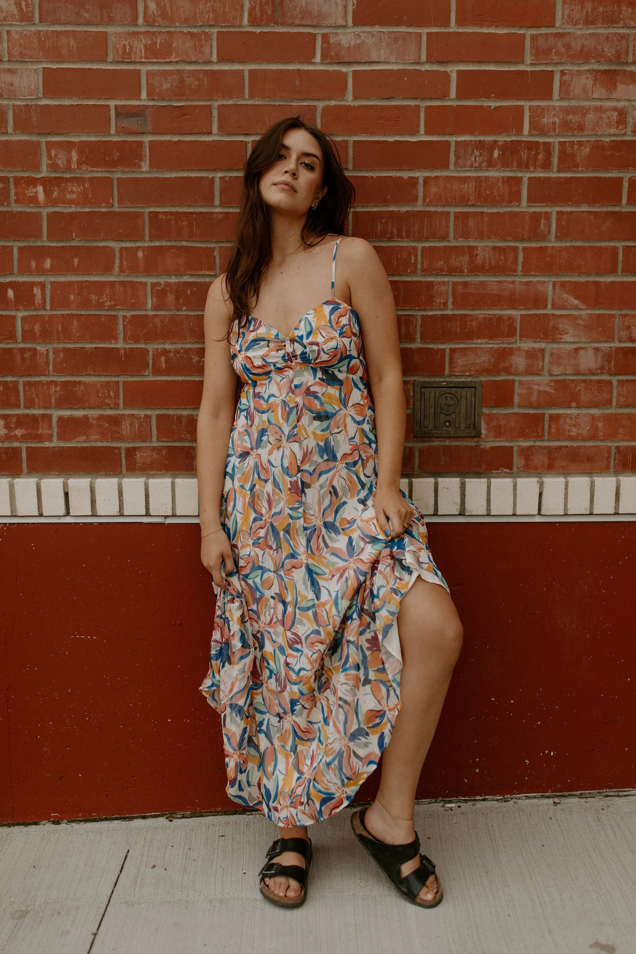 The Strappy Floral Long Dress