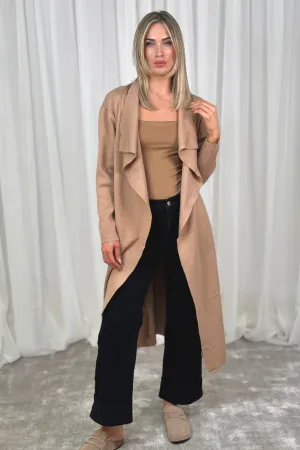 Willow Longline Jacket In Camel