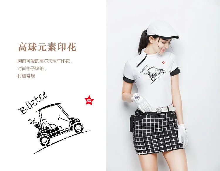 women golf shirts short