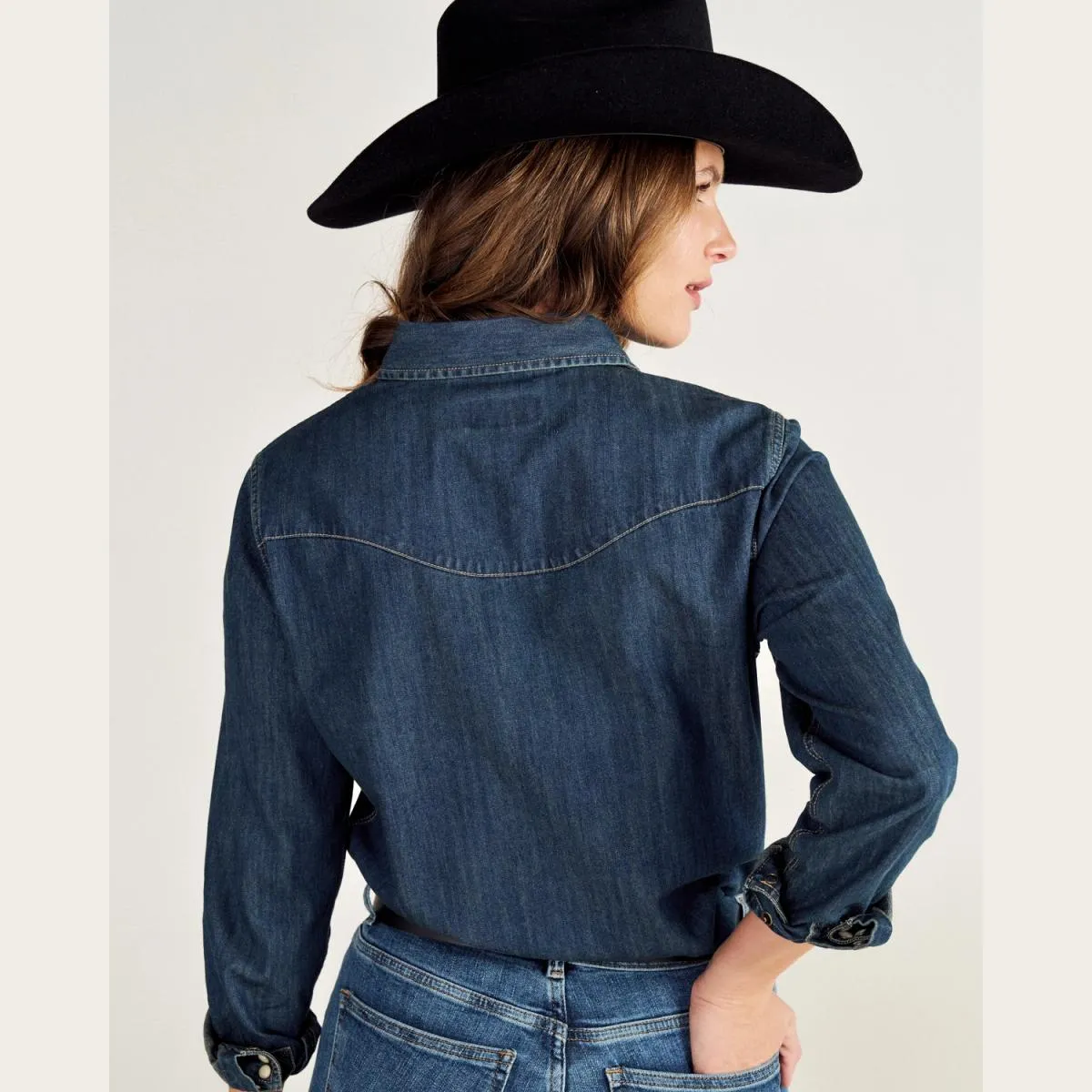 Women's Denim Pearl Snap