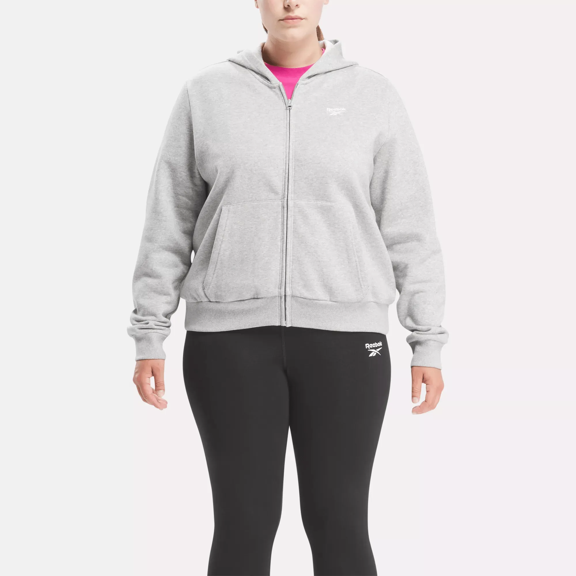 Women's Reebok Identity Small Logo Fleece Full-Zip Sweatshirt (Plus Size)