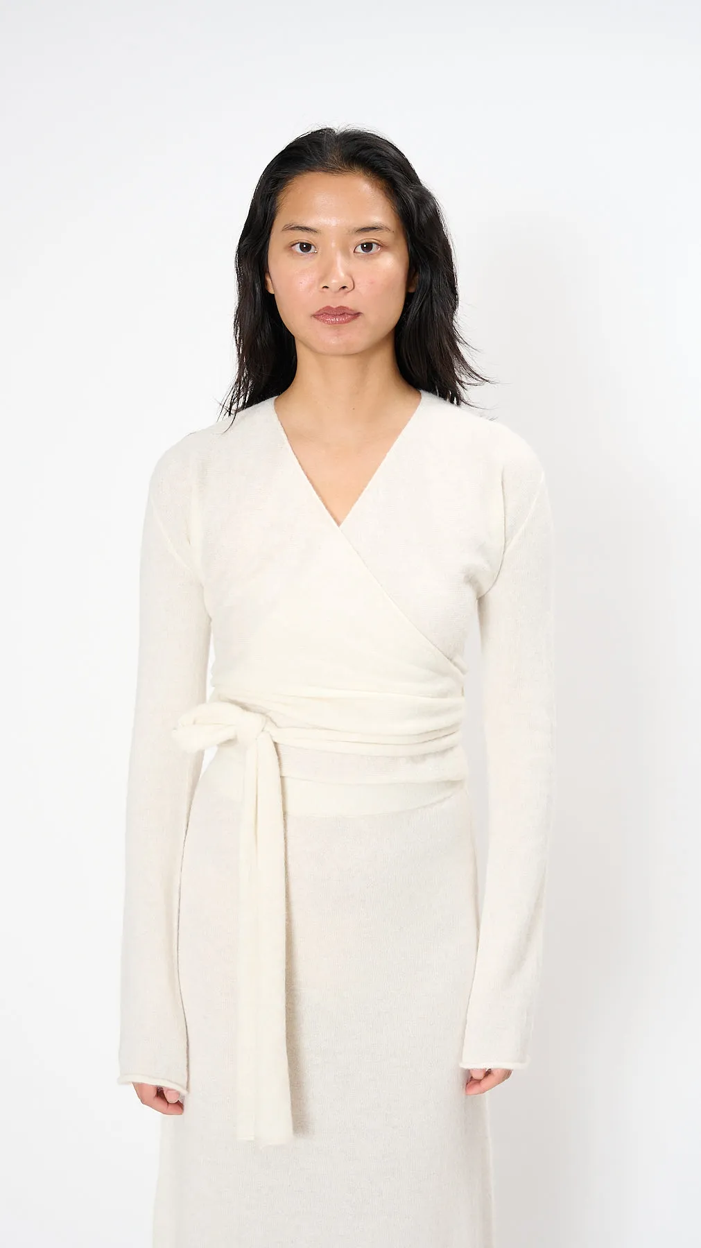 Wrap Cardigan in Raw White